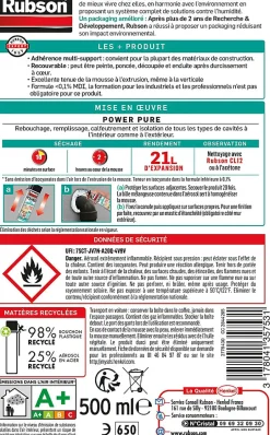 Mousse Expansive Power Pure Aérosol, 21L-Rubson Best