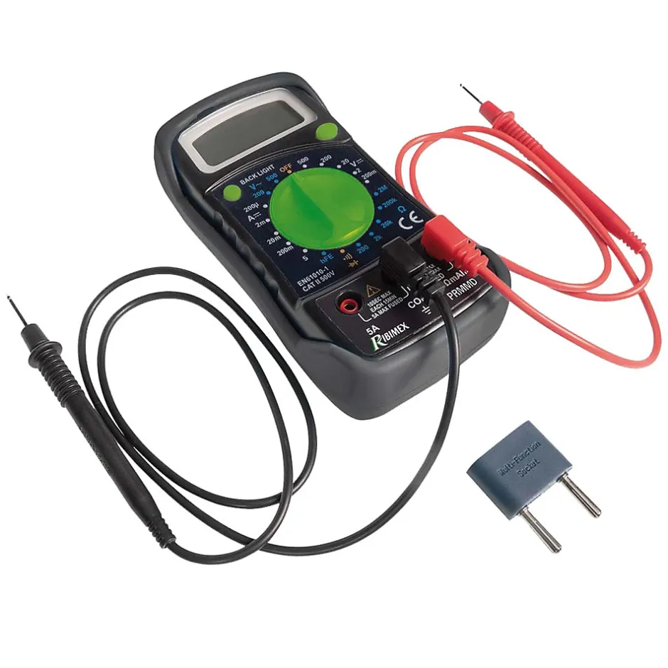 Multimètre digital sur pile affichage LCD rétroéclairage-Ribimex Discount