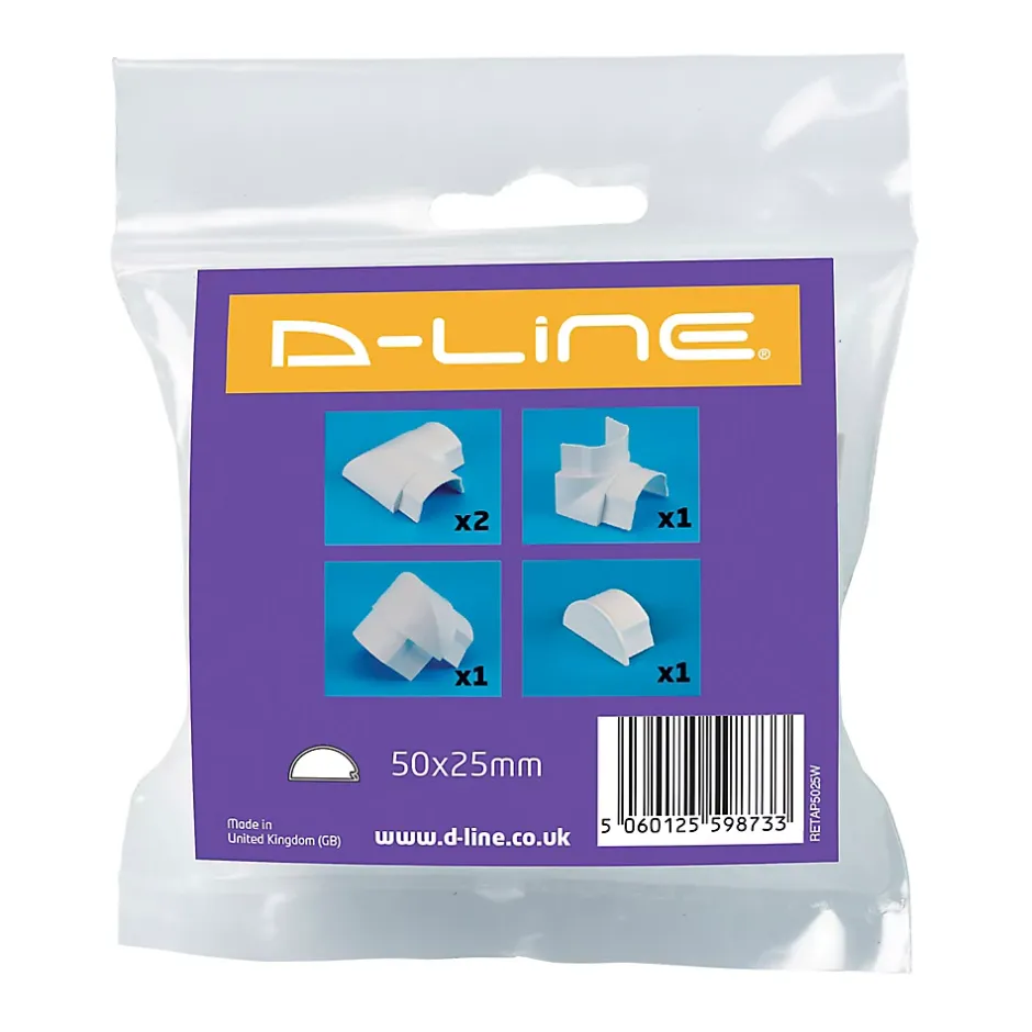 Multi-pack d'accessoires pour goulotte blanche 50 x 25 mm^D-Line Outlet