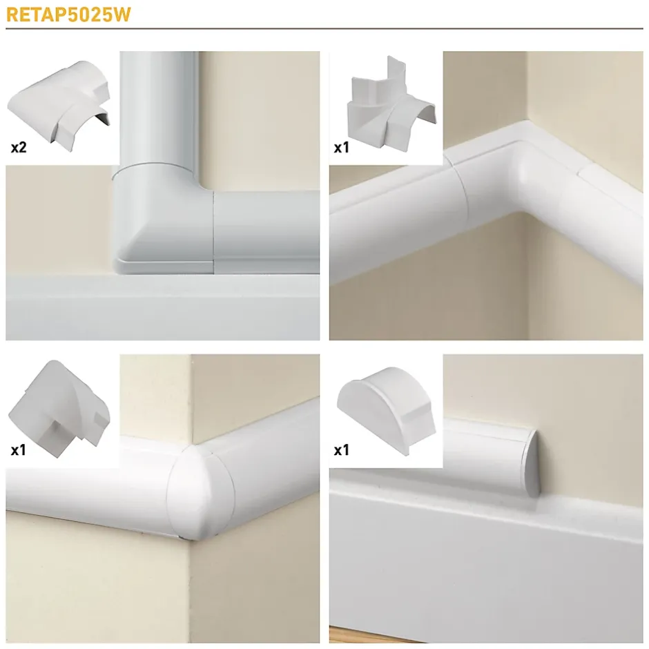 Multi-pack d'accessoires pour goulotte blanche 50 x 25 mm^D-Line Outlet