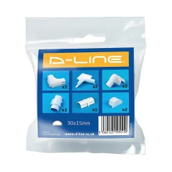 Multi-pack d'accessoires pour goulotte blanc 30 x 15 mm-D-Line Hot