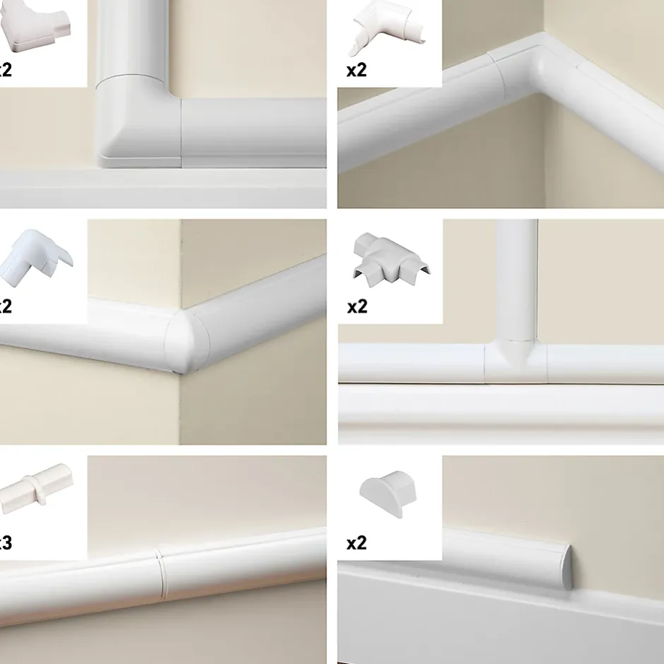 Multi-pack d'accessoires pour goulotte blanche 16 x 8 mm^D-Line Clearance