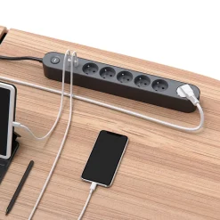 Multiprise 6 prises + 2 USB 1.5 m noire-Jacobsen Outlet