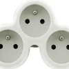 Multiprise 3 prises 16A blanc/gris Homepower 230V- Online