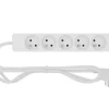 Multiprise 5 prises blanc 1 m 16A 3680W 230 V^ Outlet