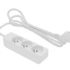 Multiprise 3 prises blanc 1 m 16A 3680W 230 V- Hot