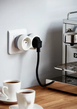 Multiprise 2 prises 16A blanc/gris^Diall Online