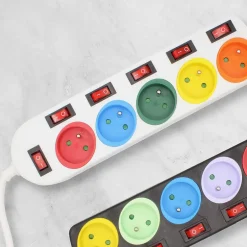 Multiprise 5 Prises Interrupteurs Câble 150 cm Stickers Couleurs-Fishtec Clearance