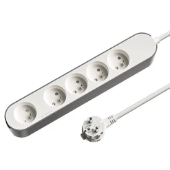 Multiprise 5 prises 1.5 m blanche^Jacobsen Hot