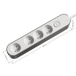 Multiprise 4 prises 1.5 m blanche^Jacobsen Outlet