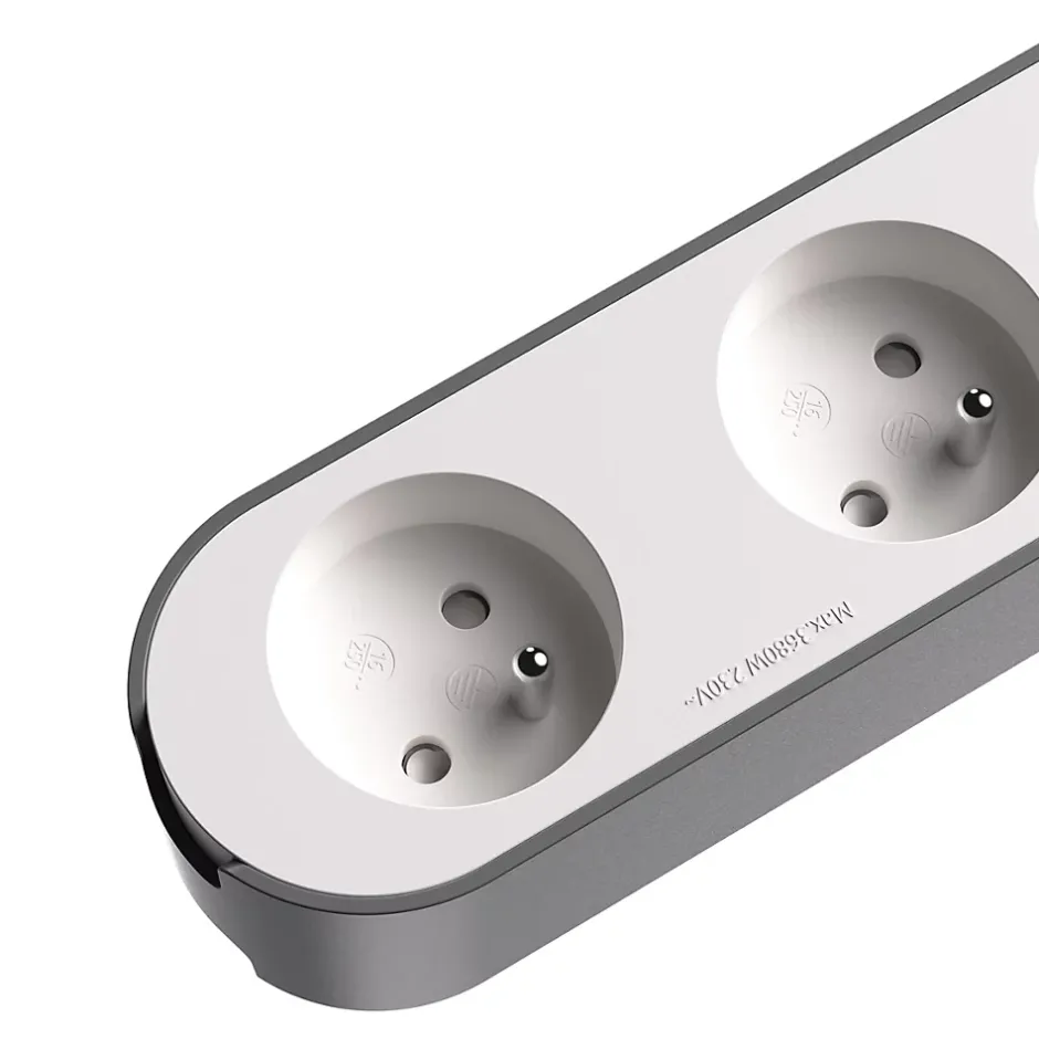 Multiprise 6 prises blanche à câbler-Jacobsen Clearance