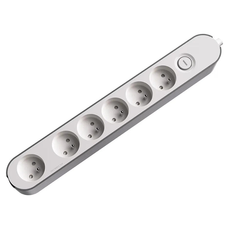 Multiprise 6 prises blanche à câbler-Jacobsen Clearance
