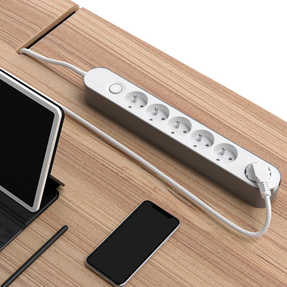 Multiprise 6 prises 3 m blanche-Jacobsen Outlet