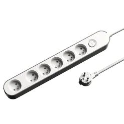 Multiprise 6 prises 3 m blanche-Jacobsen Outlet