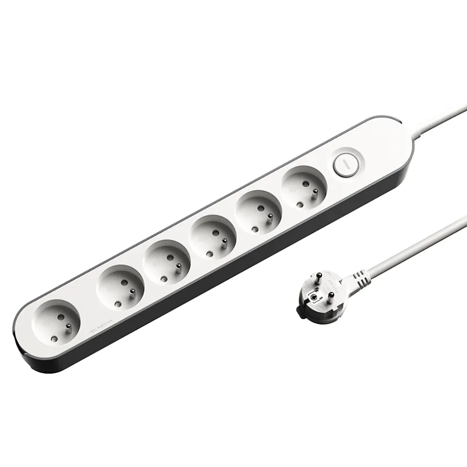 Multiprise 6 prises 3 m blanche-Jacobsen Outlet