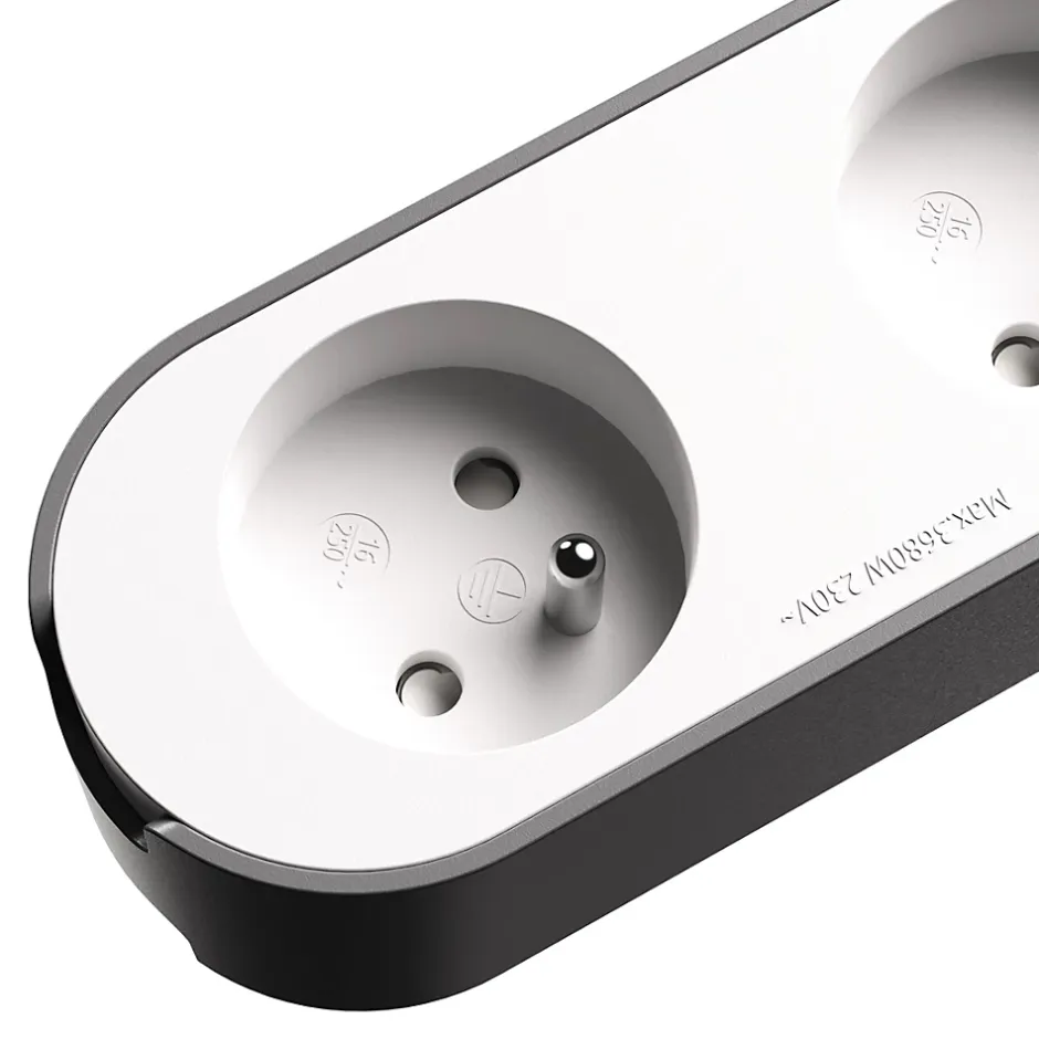 Multiprise 6 prises 3 m blanche-Jacobsen Outlet