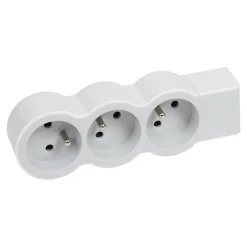 Multiprise 3 prises blanc et gris-Legrand Hot