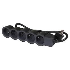 Multiprise 5 prises noir et gris 1.5 m-Legrand New