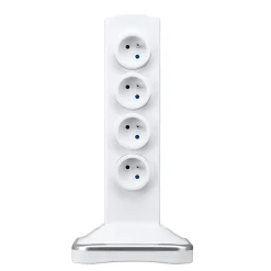Multiprise 8 prises parafoudre sur socle USB 2m blanc-Masterplug Sale