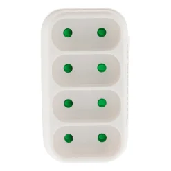Multiprise 4 prises pour façade 4x6A - Blanc --Zenitech Discount