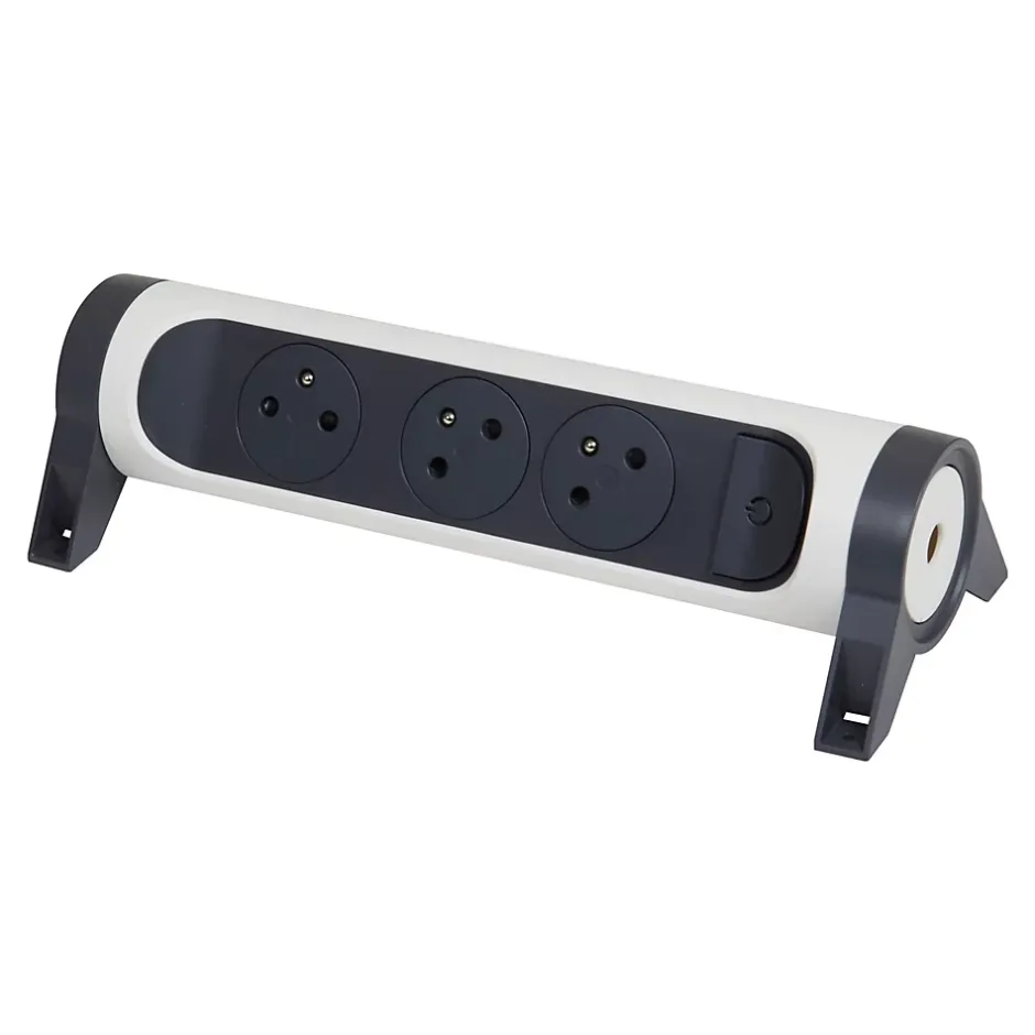 Multiprise 3 prises rotative à fixer blanc et gris-Legrand Sale