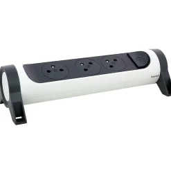 Multiprise 3 prises rotative à fixer blanc et gris-Legrand Sale