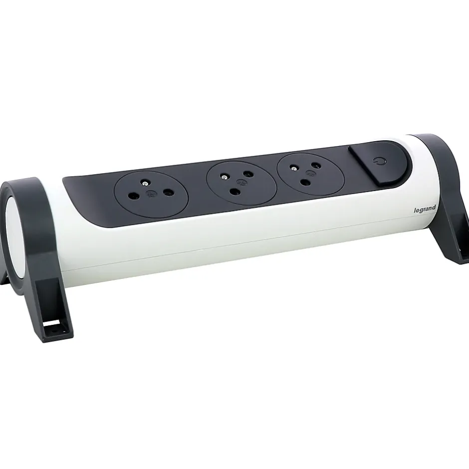 Multiprise 3 prises rotative à fixer blanc et gris-Legrand Sale