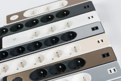 Multiprise 5 prises Odace anthracite 3 m-Schneider Electric