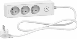 Multiprise 3 prises Odace blanc 1.5 m^Schneider Electric Discount