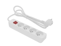 Multiprise avec interrupteur 4 prises blanc 1 m^ Outlet