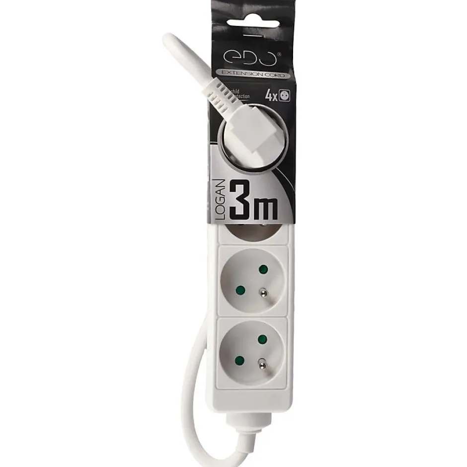 Multiprise avec terre 4 prises câble 3 m 777555^Edo Hot