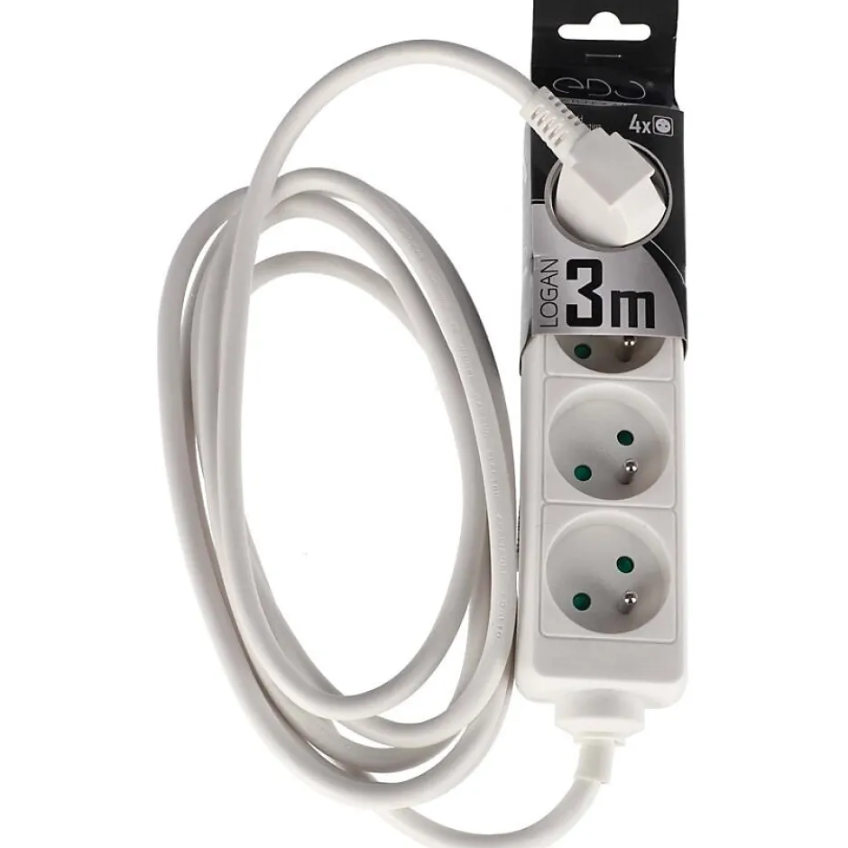 Multiprise avec terre 4 prises câble 3 m 777555^Edo Hot