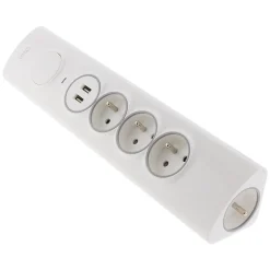 Multiprise d'angle 3 prises + 2 USB à câbler-Otio Hot
