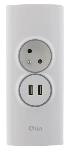 Multiprise d'angle 2P 16A + 2 USB à câbler - Blanc --Otio Sale