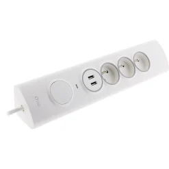 Multiprise d'angle parafoudre 3 prises + 2 USB-Otio Clearance