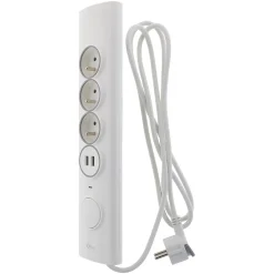 Multiprise d'angle parafoudre 3 prises + 2 USB-Otio Clearance