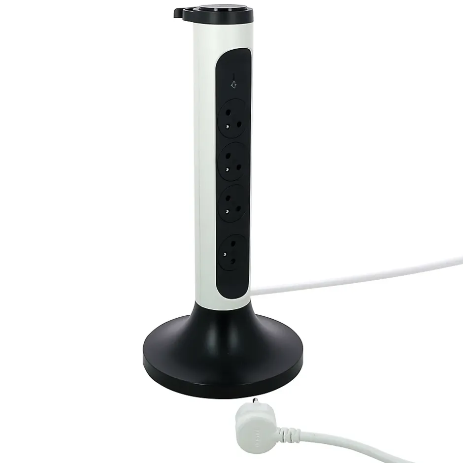 Multiprise parafoudre 4 prises blanc et gris 2 m-Legrand Best