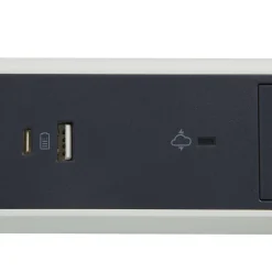 Multiprise parafoudre 3 prises + + 2 chargeurs USB-A et C blanc et gris 1.5 m^Legrand Discount