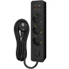 Multiprise G3TH12S, 3 prises type F + interrupteur, USB A+C charge rapide 20W, Noir, câble 1.5m^Seldur Online