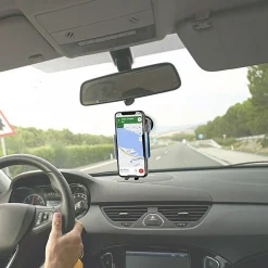 Support Voiture Chargeur Induction Qi 15W avec Capteur Infrarouge et Câble USB-C Noir^Muvit