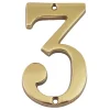 N° de maison - marquage 3 - en laiton - couleur or - à visser - hauteur 9,7 cm - CLM9703-Chapuis Outlet