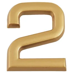 N° de maison - marquage 2 - en PVC - couleur or - autocollant - hauteur 3,7 cm - LD3702^Chapuis New