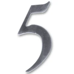 N° de maison - marquage 5 - en acier inoxydable - couleur gris - à visser - hauteur 10 cm - HS005^Chapuis Discount