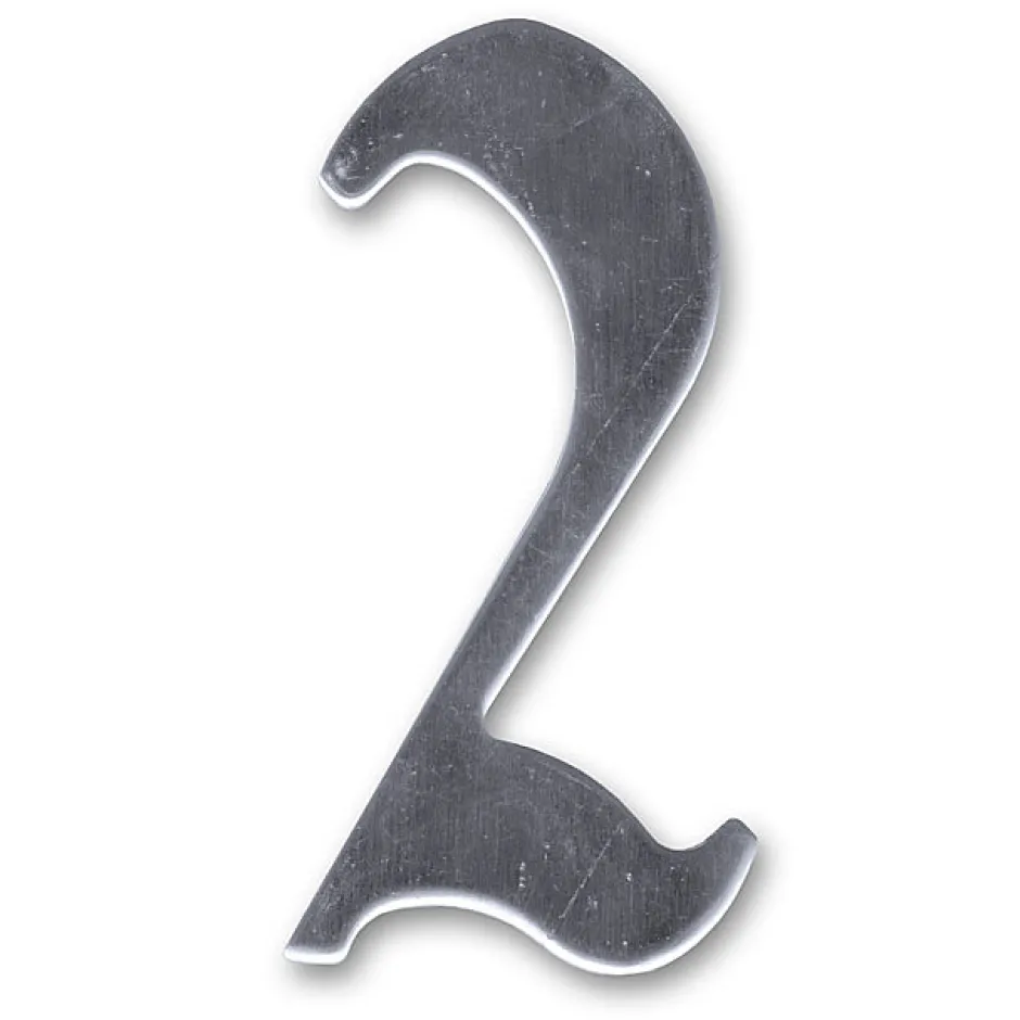 N° de maison - marquage 2 - en acier inoxydable - couleur gris - à visser - hauteur 10 cm - HS002-Chapuis Discount