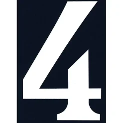 N° de maison - marquage 4 - en PVC - couleur bleu et blanc - autocollant - hauteur 11 cm - NA04-Chapuis New