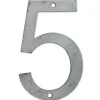 N° de maison - marquage 5 - en acier - couleur gris - à visser - hauteur 12 cm - CPA5^Chapuis Online