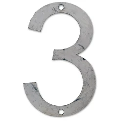 N° de maison - marquage 3 - en acier - couleur gris - à visser - hauteur 12 cm - CPA3^Chapuis Hot
