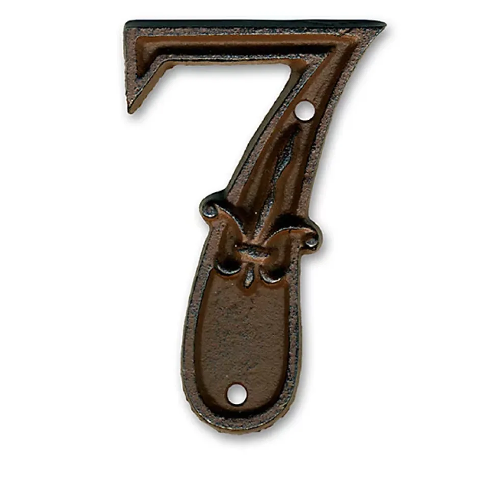 N° de maison - marquage 7 - en fonte - couleur marron - à visser - hauteur 12 cm - DB62-7^Chapuis Best