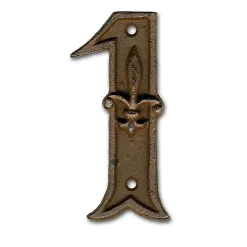 N° de maison - marquage 1 - en fonte - couleur marron - à visser - hauteur 12 cm - DB62-1^Chapuis Best