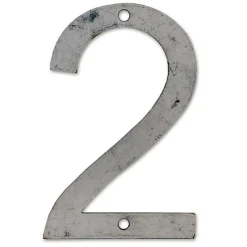 N° de maison - marquage 2 - en acier - couleur gris - à visser - hauteur 12 cm - CPA2-Chapuis Best